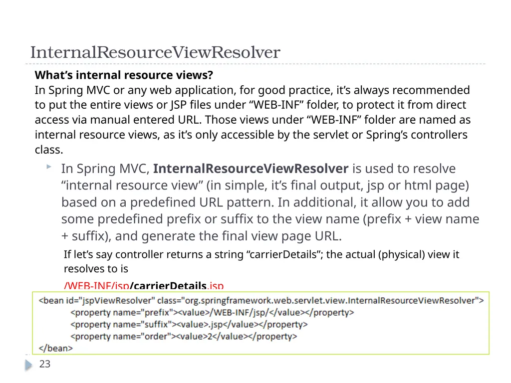 Spring Framework Benefits… Spring enables - slide 23 of 50