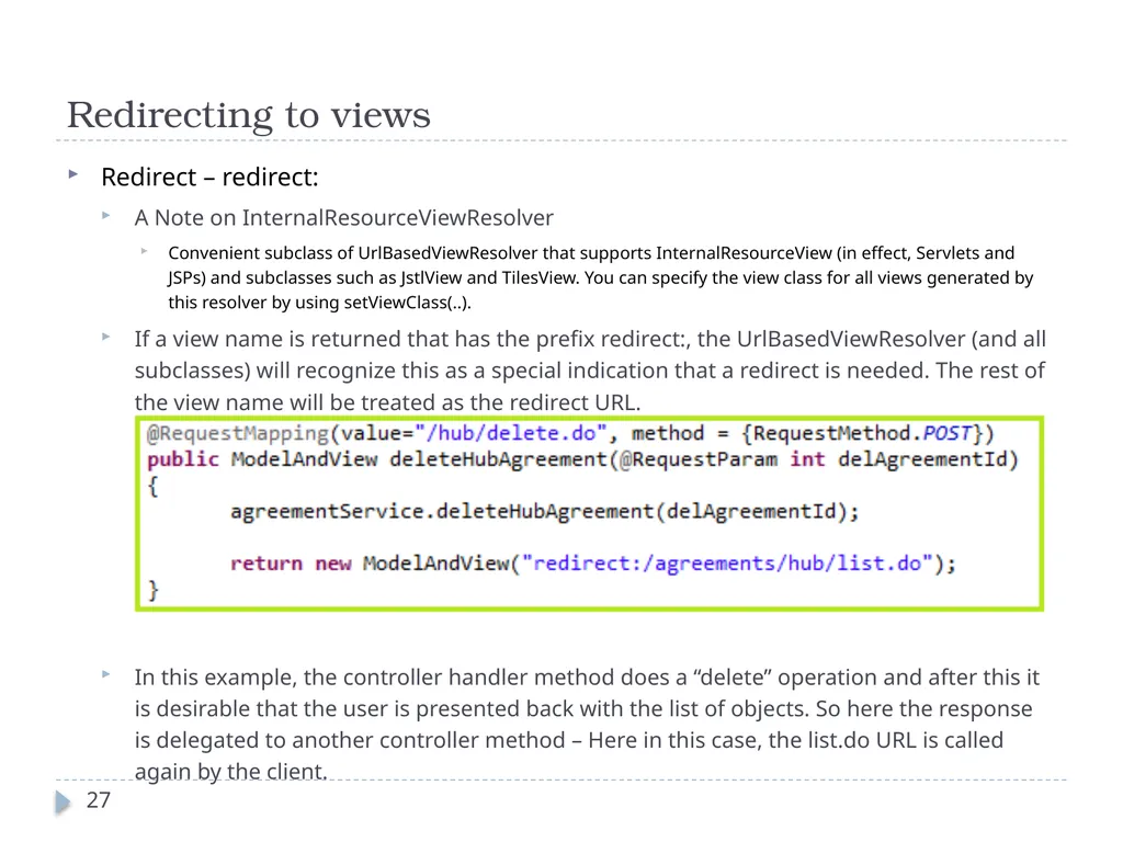 Spring Framework Benefits… Spring enables - slide 27 of 50