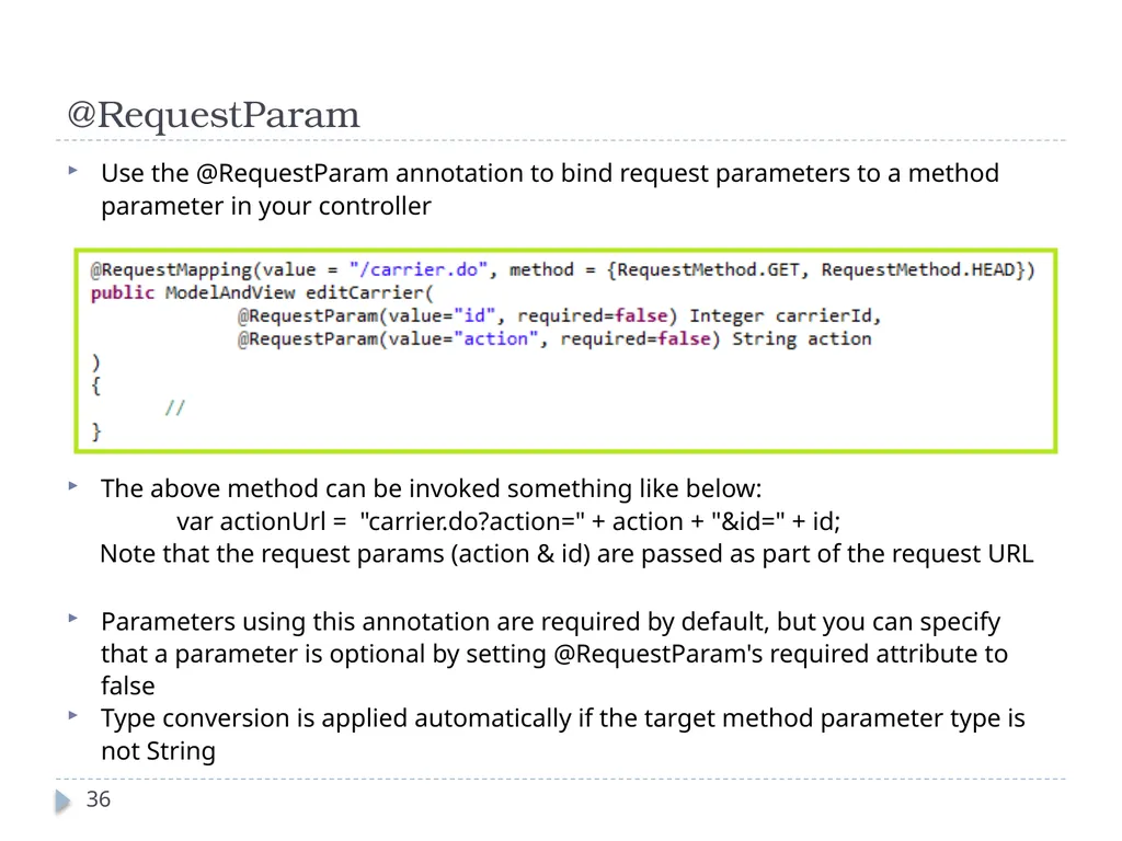Spring Framework Benefits… Spring enables - slide 36 of 50