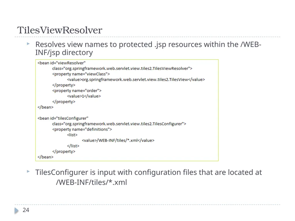 Spring Framework Benefits… Spring enables - slide 24 of 50