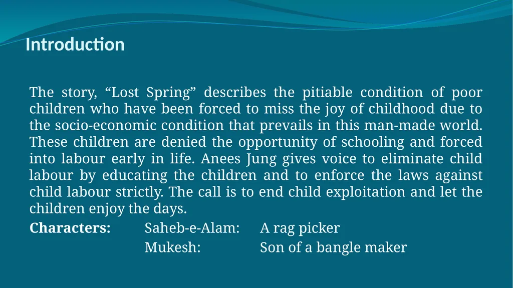 LOST SPRING By Anees Jung About the Author Anees - slide 3 of 13