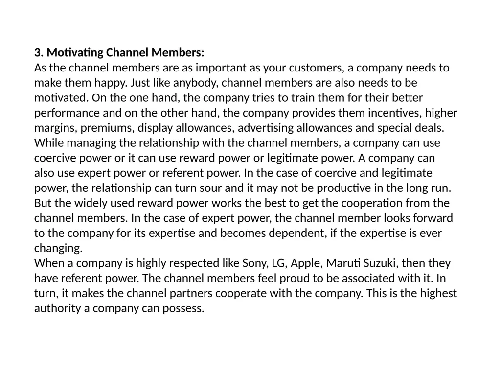 Channel Management Decisions Channel Management - slide 4 of 6