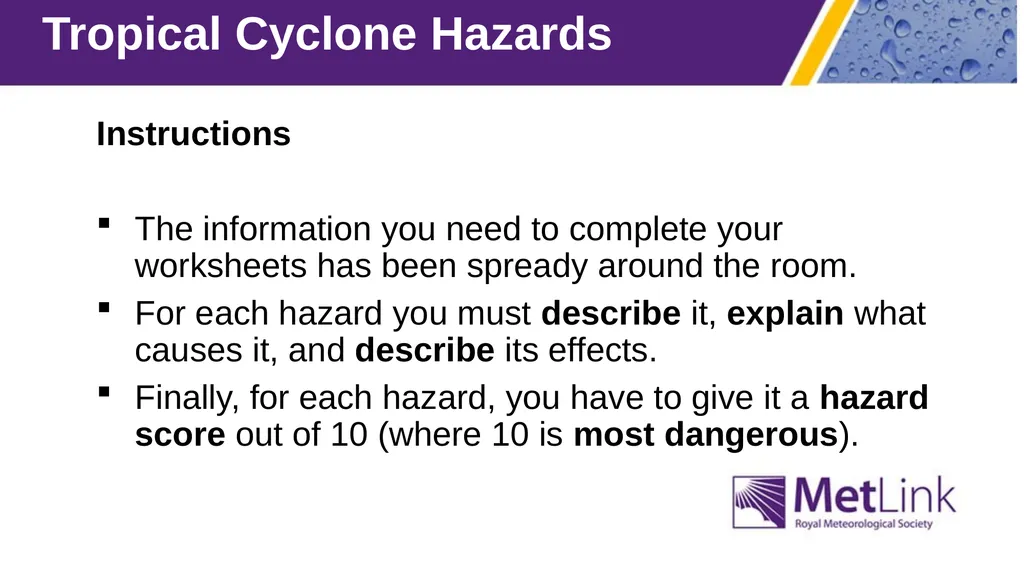 Tropical cyclone hazards Which is the biggest - slide 5 of 10