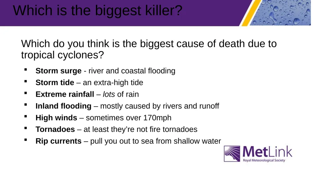 Tropical cyclone hazards Which is the biggest - slide 2 of 10