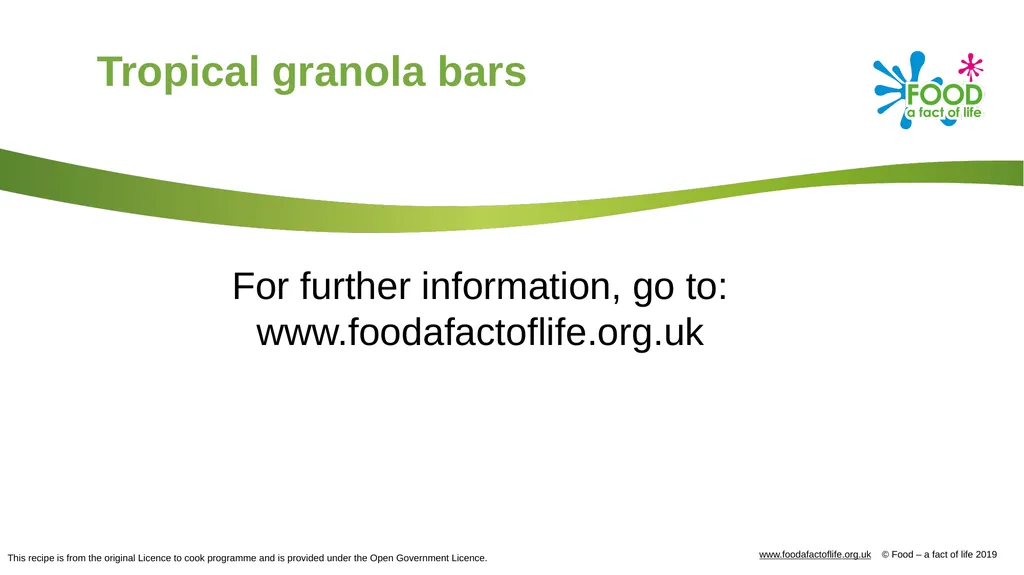 Tropical granola bars Complexity: low-medium 50g - slide 14 of 14