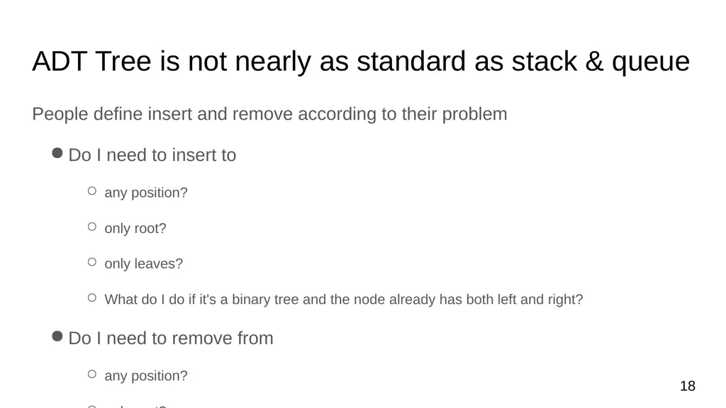 Data Structures & Programming Binary Trees - slide 18 of 20