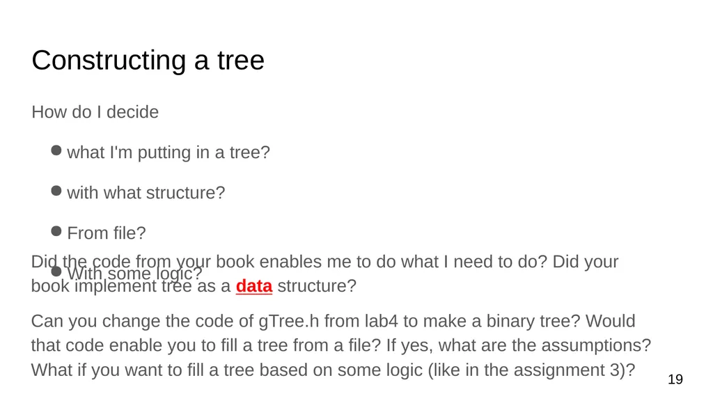 Data Structures & Programming Binary Trees - slide 19 of 20