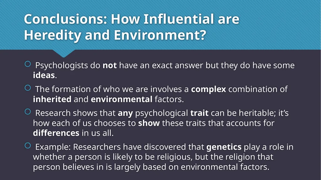Nature vs. Nurture & Psychological Development - slide 12 of 13
