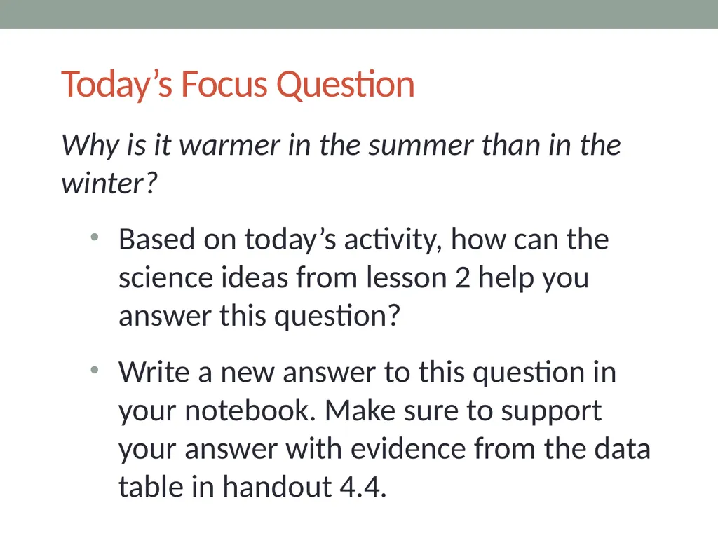 The sun’s effect on climate LeSson 4b Why Is It - slide 13 of 15