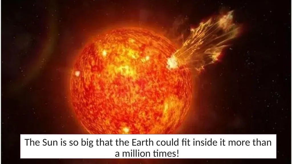 The Sun is actually a star. The Sun is the - slide 7 of 10