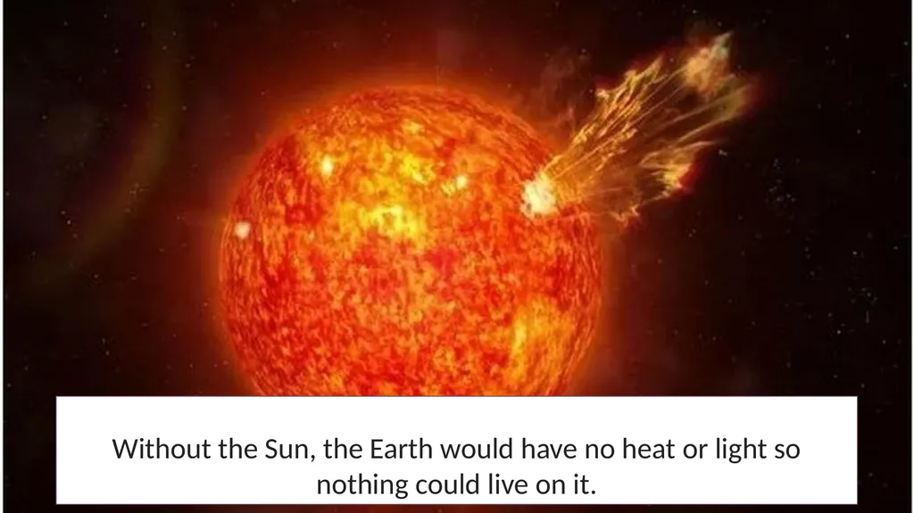 The Sun is actually a star. The Sun is the - slide 10 of 10