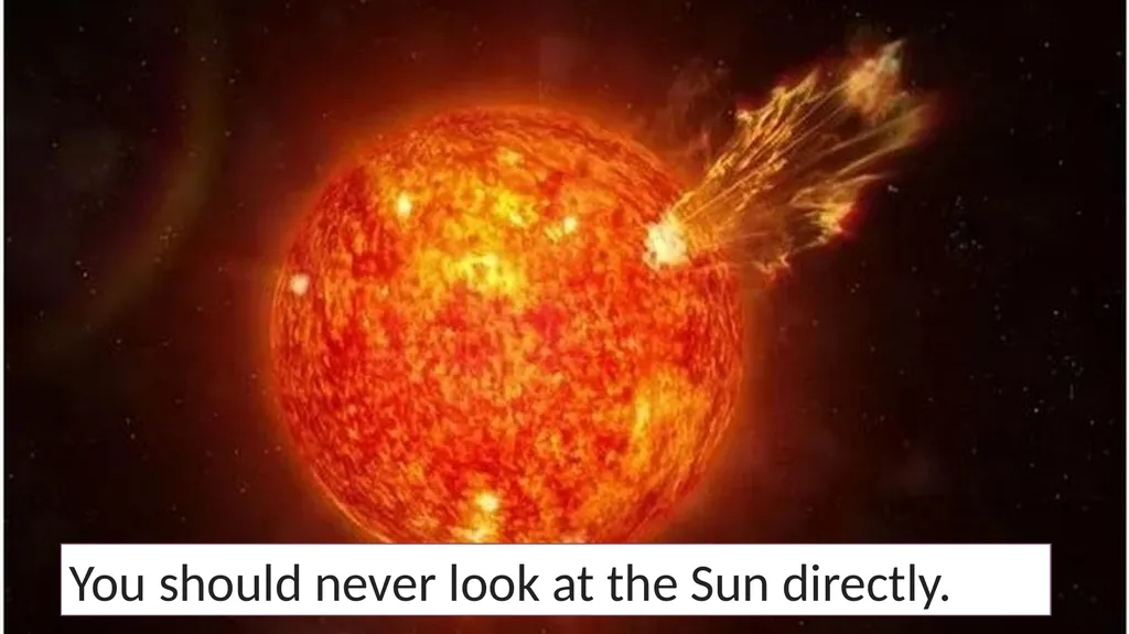 The Sun is actually a star. The Sun is the - slide 8 of 10