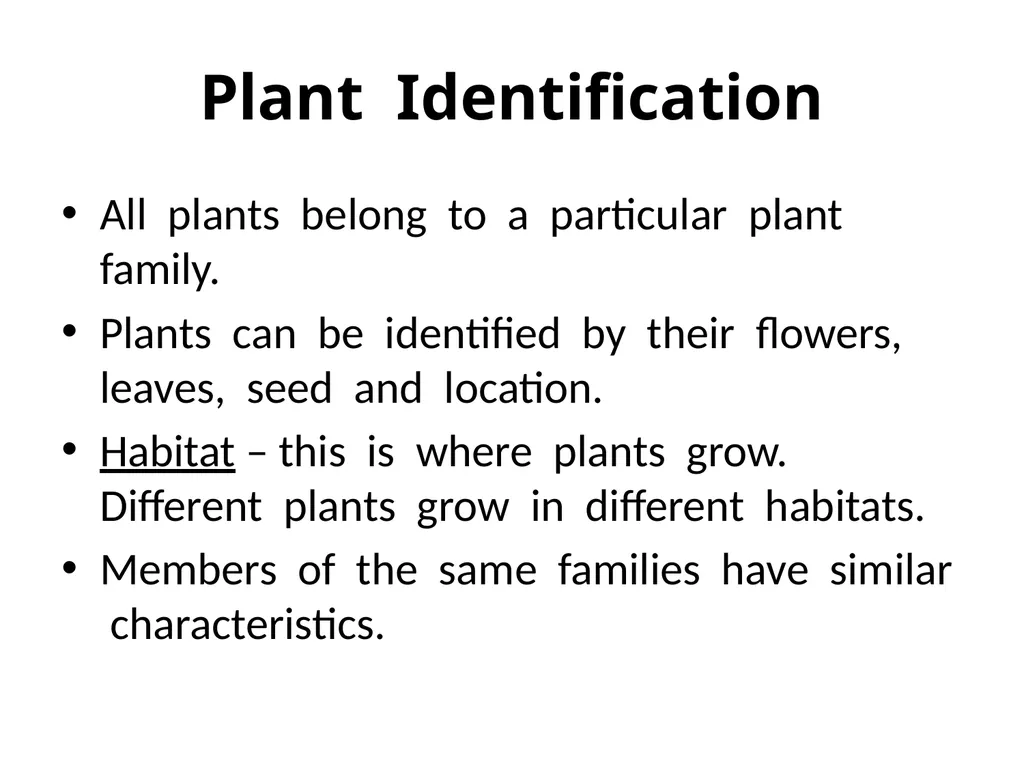 Plant Identification Plant Identification All - slide 2 of 48