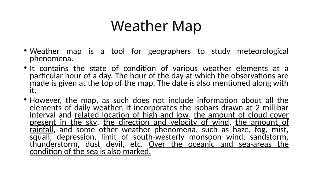 Weather Map Interpretation Weather Map Weather map - slide 2 of 7