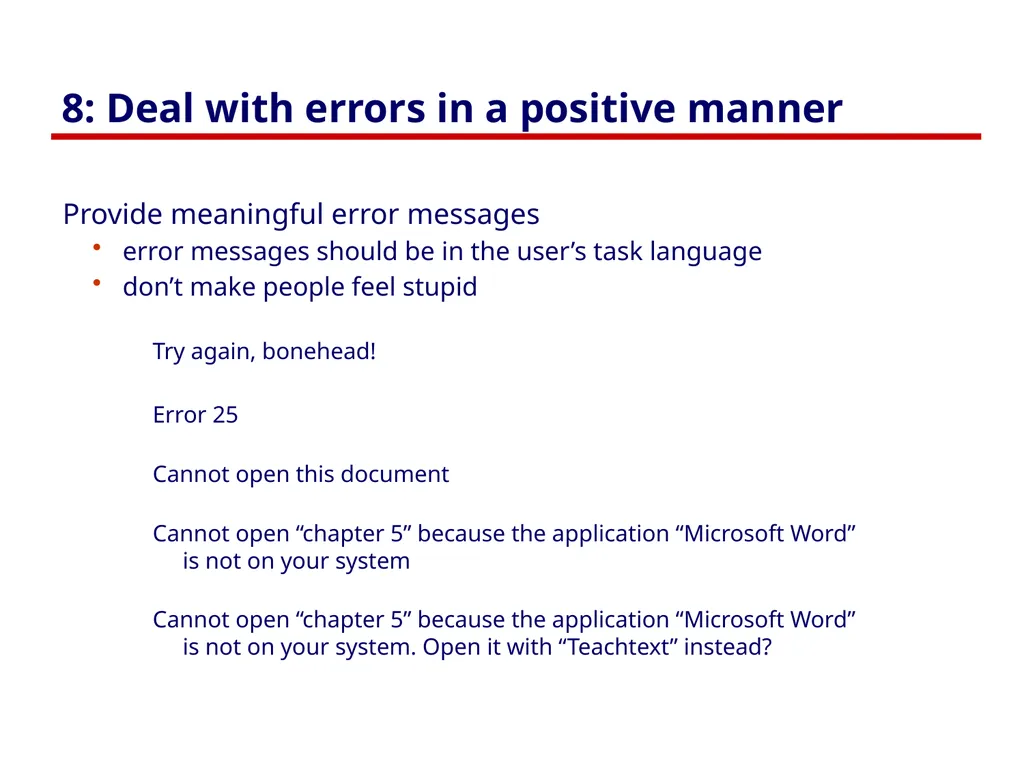 Usability Heuristics Lecture /slide deck produced - slide 49 of 69
