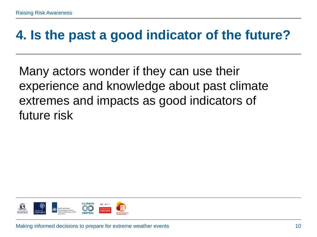 Raising Risk Awareness: Making informed decisions - slide 10 of 18