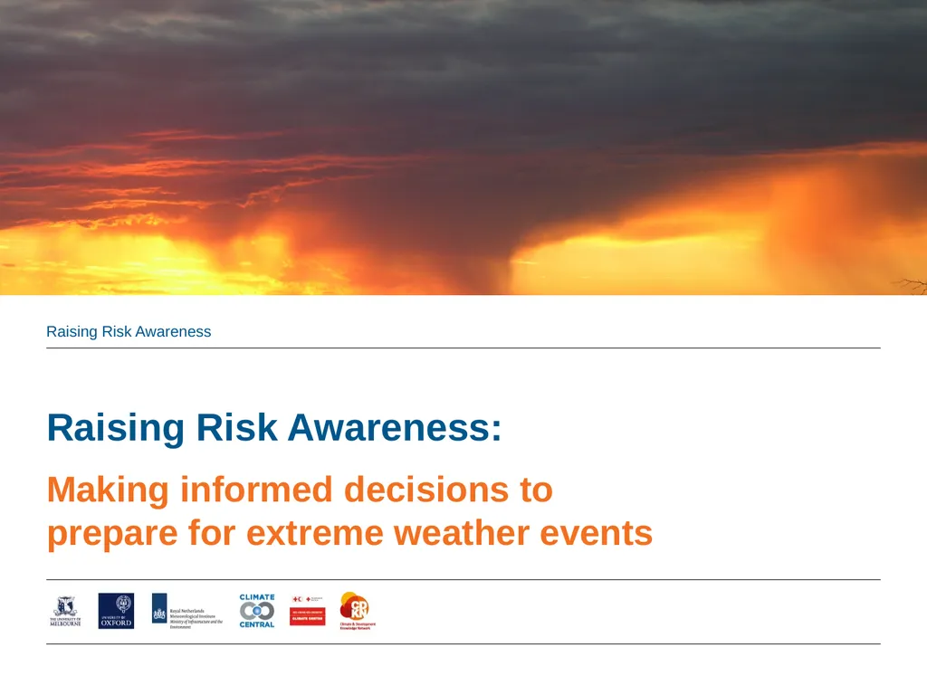 Raising Risk Awareness: Making informed decisions - slide 1 of 18