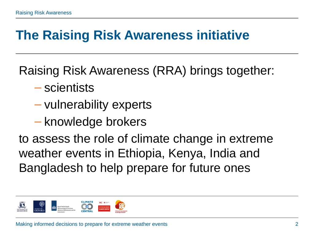 Raising Risk Awareness: Making informed decisions - slide 2 of 18