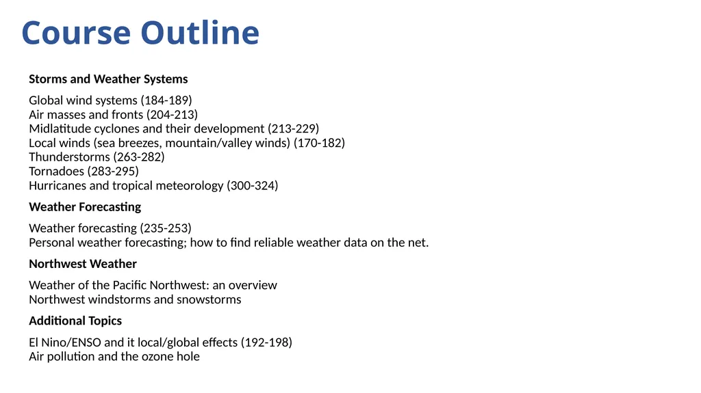 Atmospheric Sciences 101 Instructor: Cliff Mass - slide 5 of 10