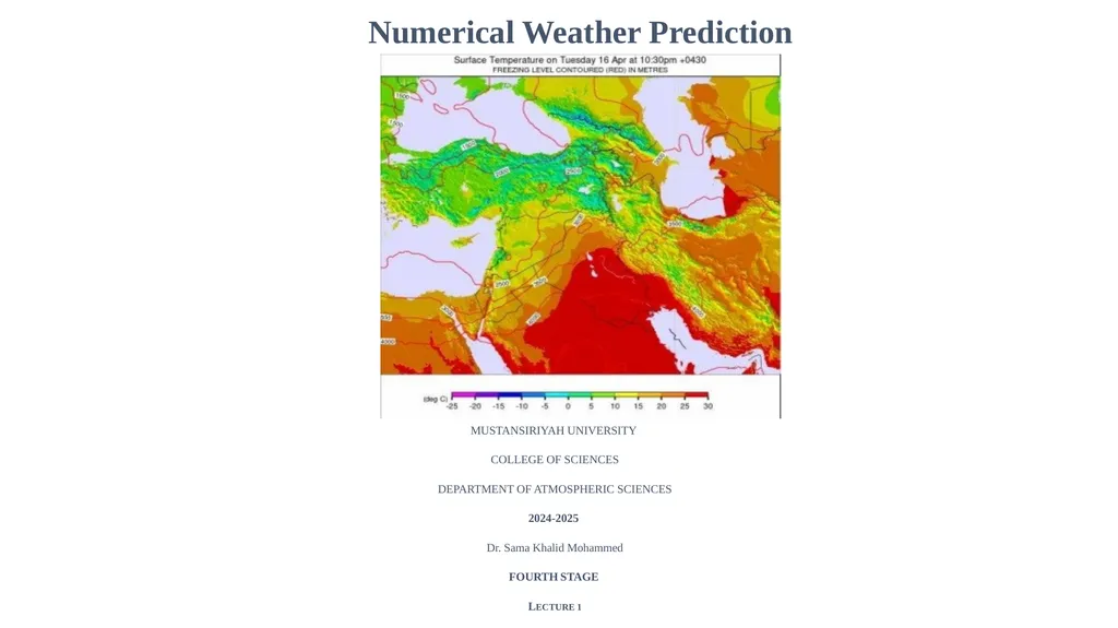 Numerical Weather Prediction MUSTANSIRIYAH - slide 1 of 12