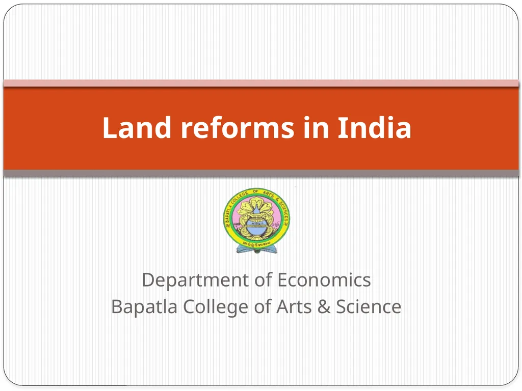 Department of Economics Bapatla College of Arts & - slide 1 of 10