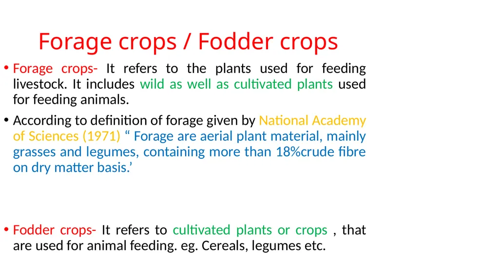 Agronomical Practices for fodder production - slide 2 of 16