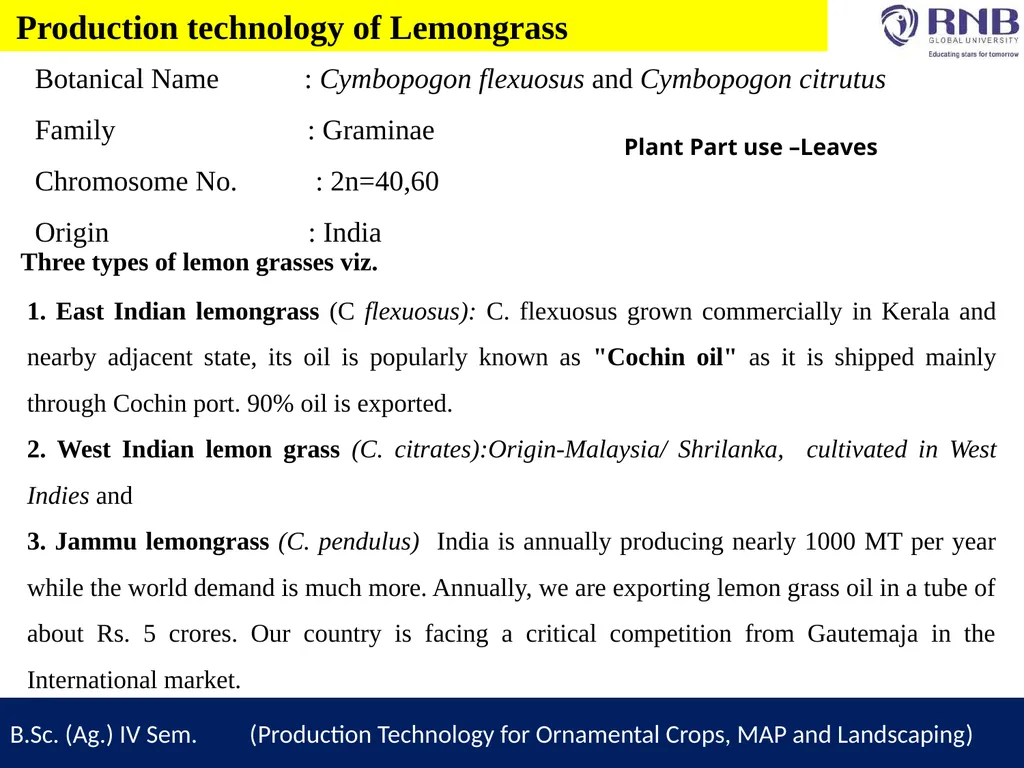 Course Name- Production Technology for Ornamental - slide 4 of 10