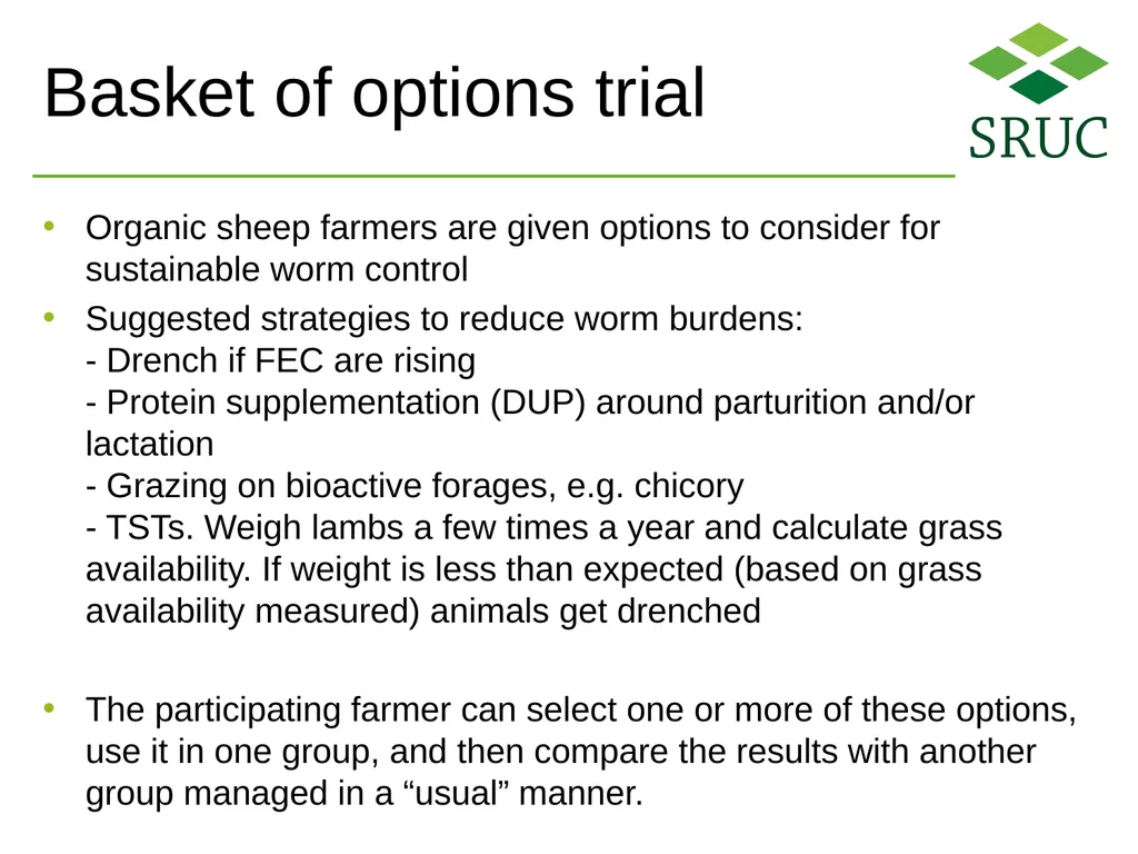 Tackling the parasitological challenges arising - slide 6 of 19