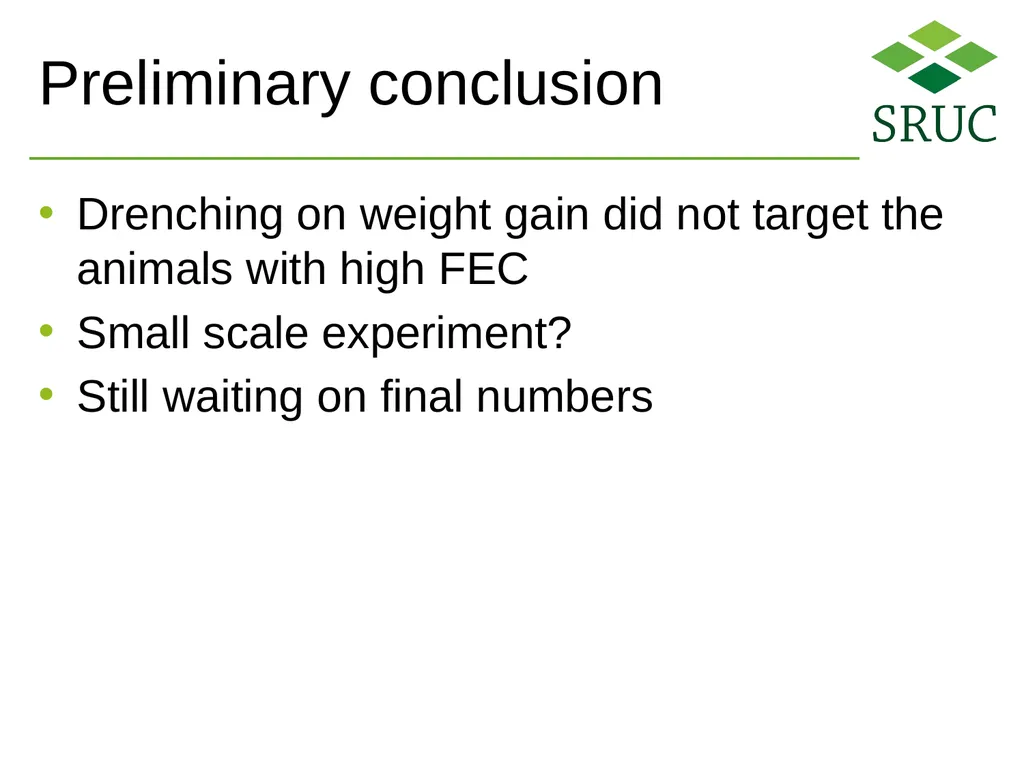 Tackling the parasitological challenges arising - slide 10 of 19