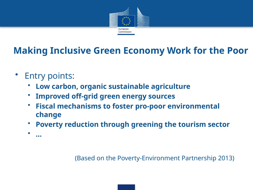 Inclusive Green Economy: A DEVCO Training Course - slide 15 of 20