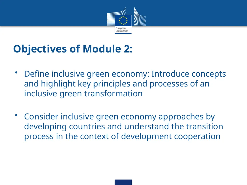 Inclusive Green Economy: A DEVCO Training Course - slide 3 of 20