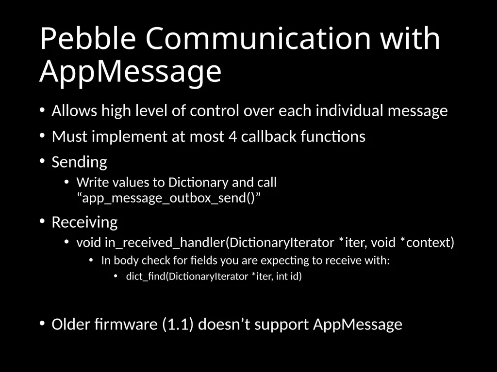 CS 3714 Mobile Software Development Pebble Why - slide 31 of 50