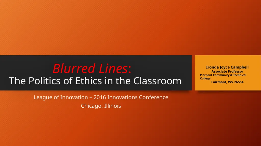 Blurred Lines: The Politics of Ethics in the