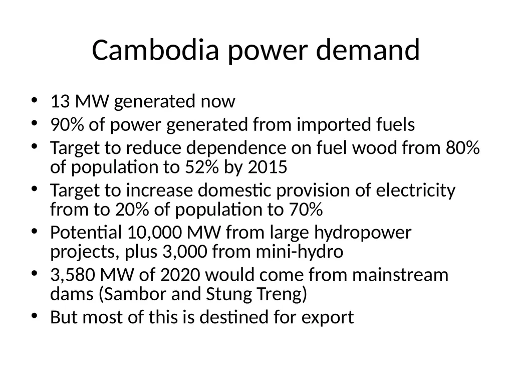 Key SEA framing issues Power demand and power - slide 12 of 19