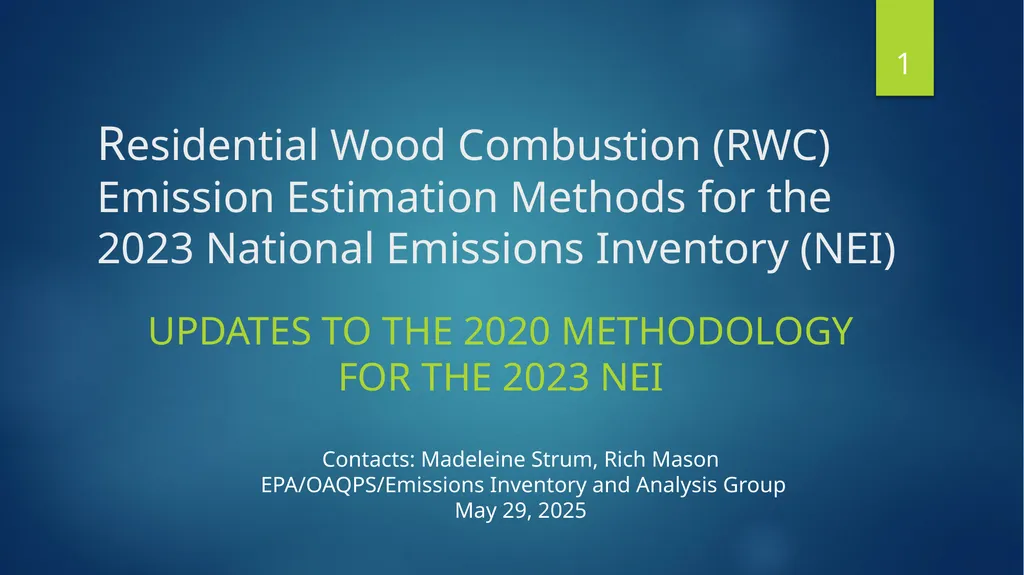 Residential Wood Combustion (RWC) Emission - slide 1 of 24