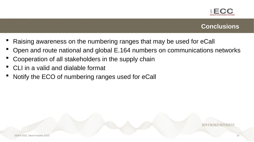 eCall call-back issues EENA Conference & - slide 14 of 15