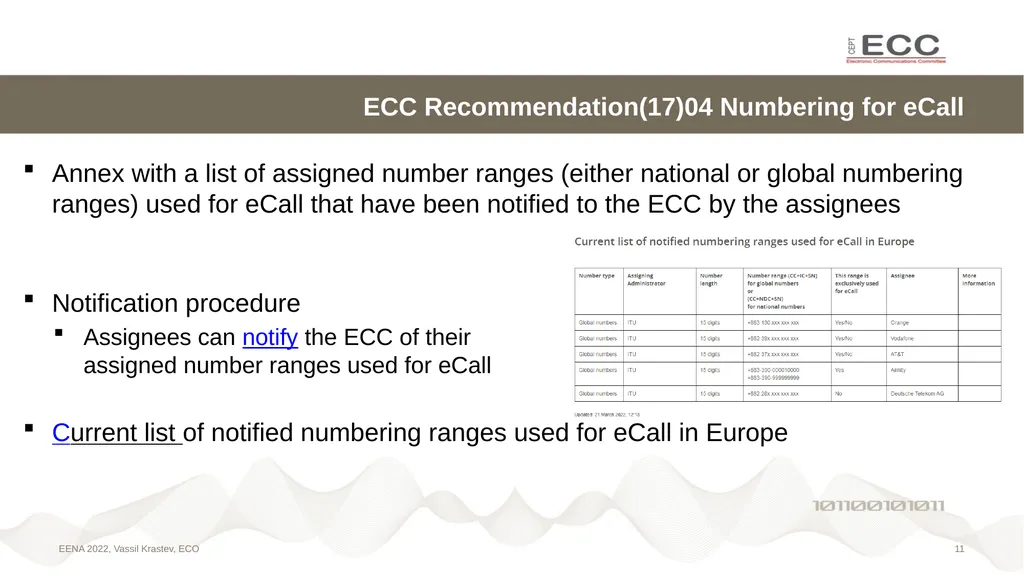 eCall call-back issues EENA Conference & - slide 11 of 15