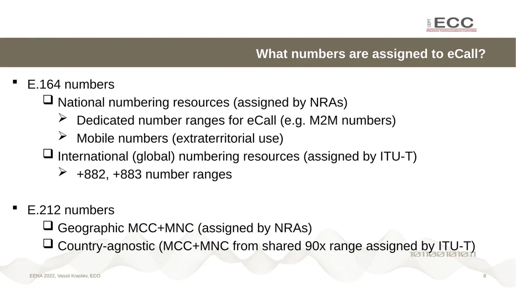 eCall call-back issues EENA Conference & - slide 8 of 15