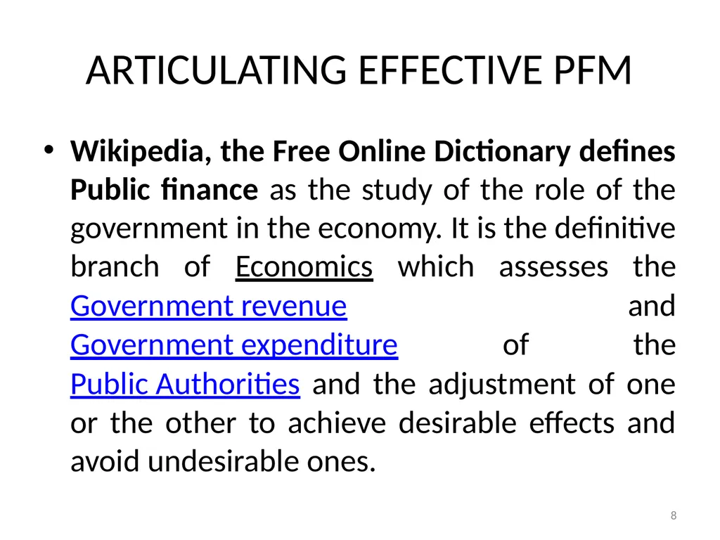 Sub-nationals and the Fiscal Responsibility Act: - slide 8 of 48