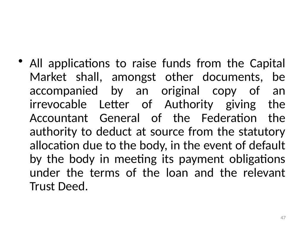 Sub-nationals and the Fiscal Responsibility Act: - slide 47 of 48