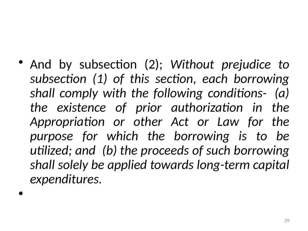 Sub-nationals and the Fiscal Responsibility Act: - slide 39 of 48