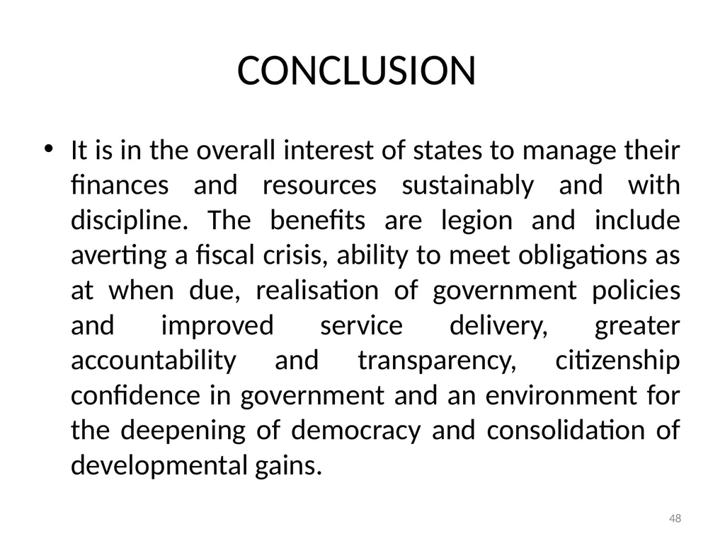 Sub-nationals and the Fiscal Responsibility Act: - slide 48 of 48