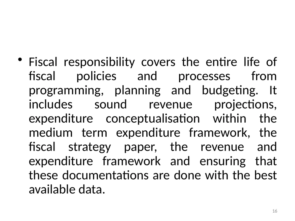 Sub-nationals and the Fiscal Responsibility Act: - slide 16 of 48