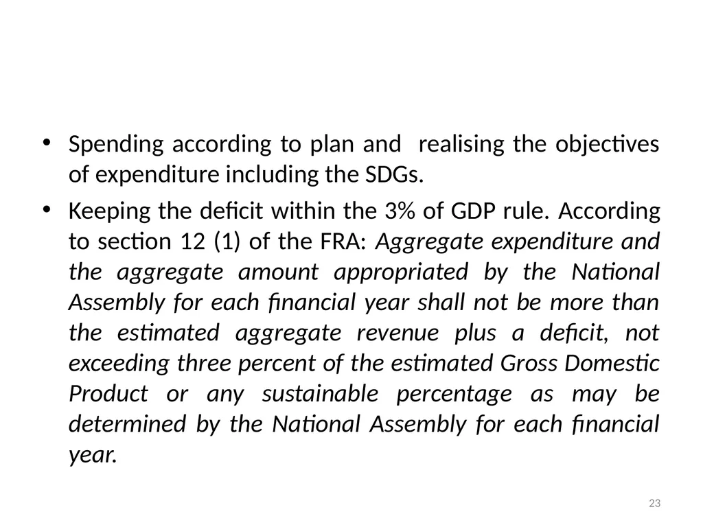 Sub-nationals and the Fiscal Responsibility Act: - slide 23 of 48