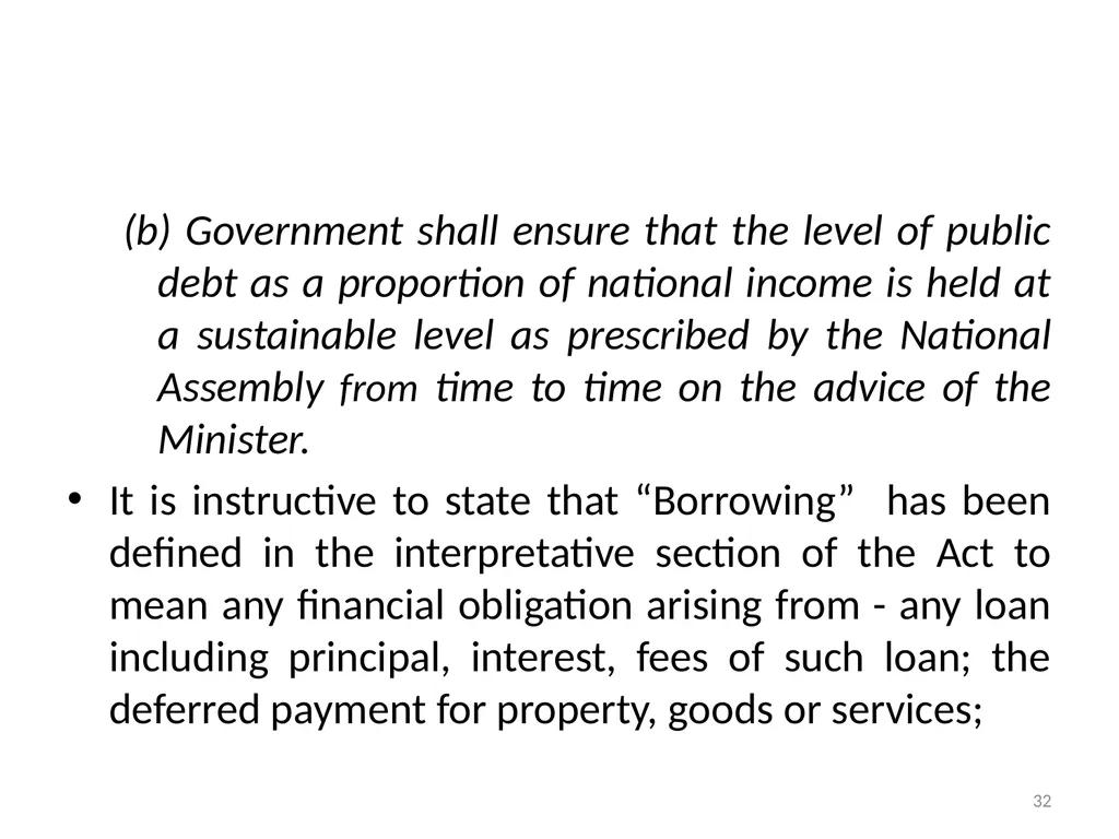 Sub-nationals and the Fiscal Responsibility Act: - slide 32 of 48