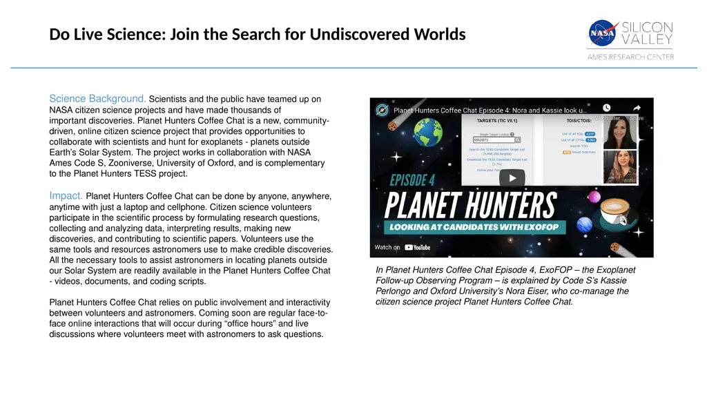 Do Live Science: Join the Search for Undiscovered