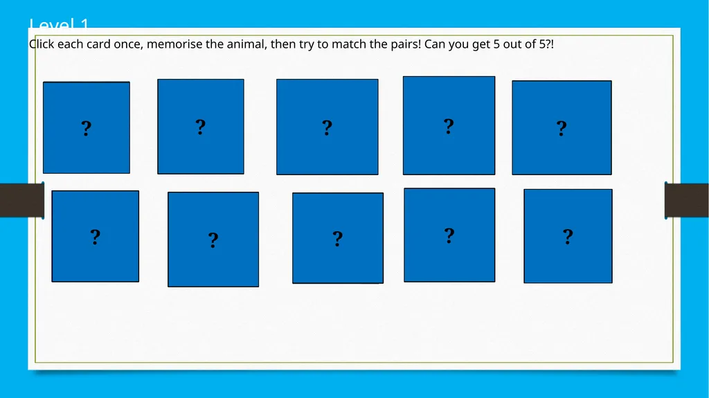 Marine Creatures Memory Game Age Group: Junior and - slide 2 of 5