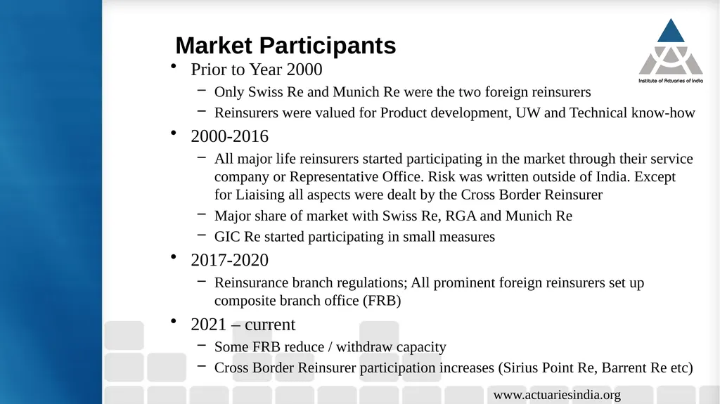 Life Reinsurance – How the landscape is evolving - slide 3 of 15