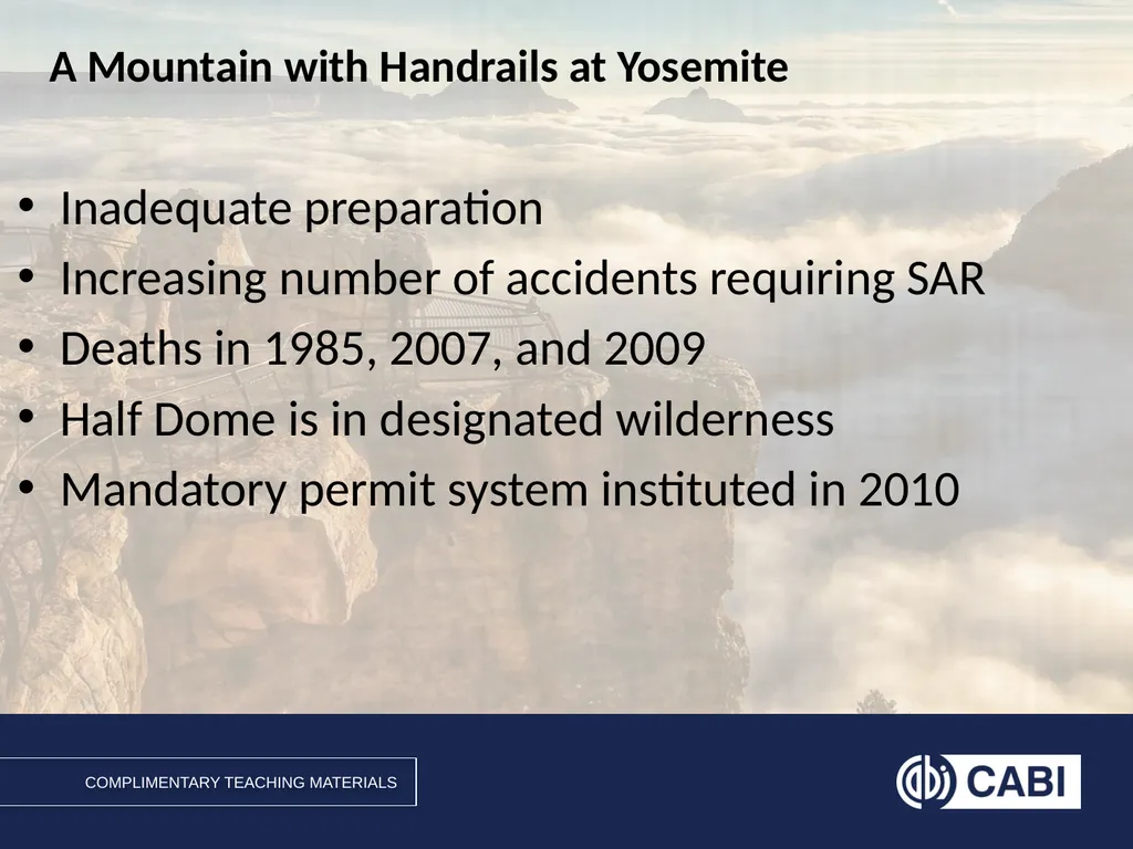 A Mountain with Handrails at Yosemite Managing - slide 11 of 21