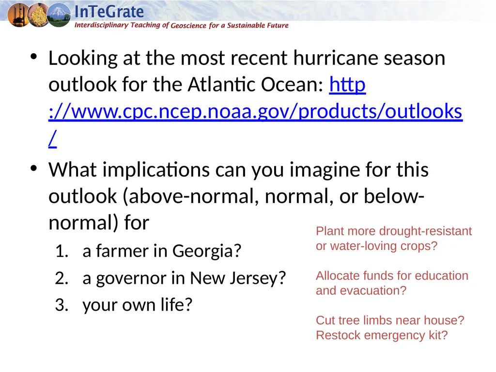 Comparing Hurricanes and Hurricane Seasons - slide 12 of 14